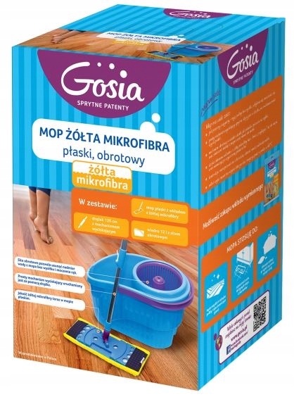 Vedro a odstreďovací mop Gosia Mop žltý set z mikrovlákna, 36 cm