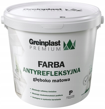 Antireflexná farba Greinplast, matná biela, 10 l