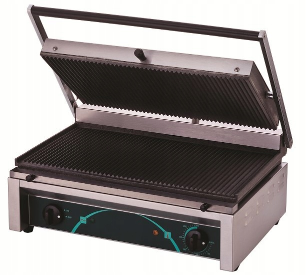 ELEKTRICKÝ GRIL. KONTAKTUJTE PANINI ŽELEZENÉ ŠIROKOU