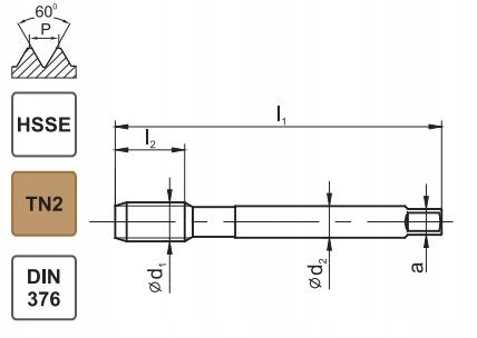 Strojný závitník M10 800X HSSE DIN-376 TiN Ventilátor
