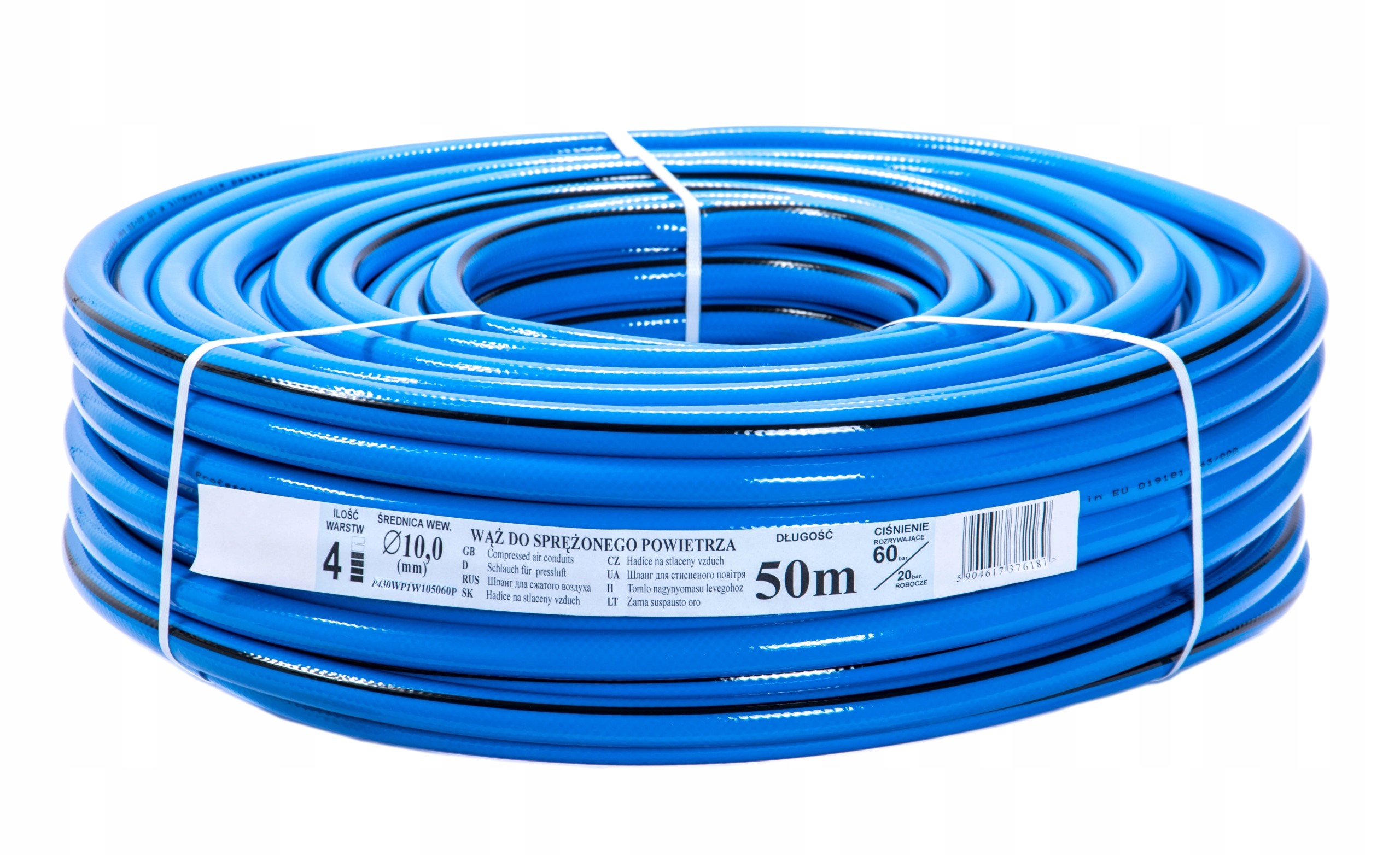 Vystužený pneumatický hadicový kompresor Fi 10 mm 50 m