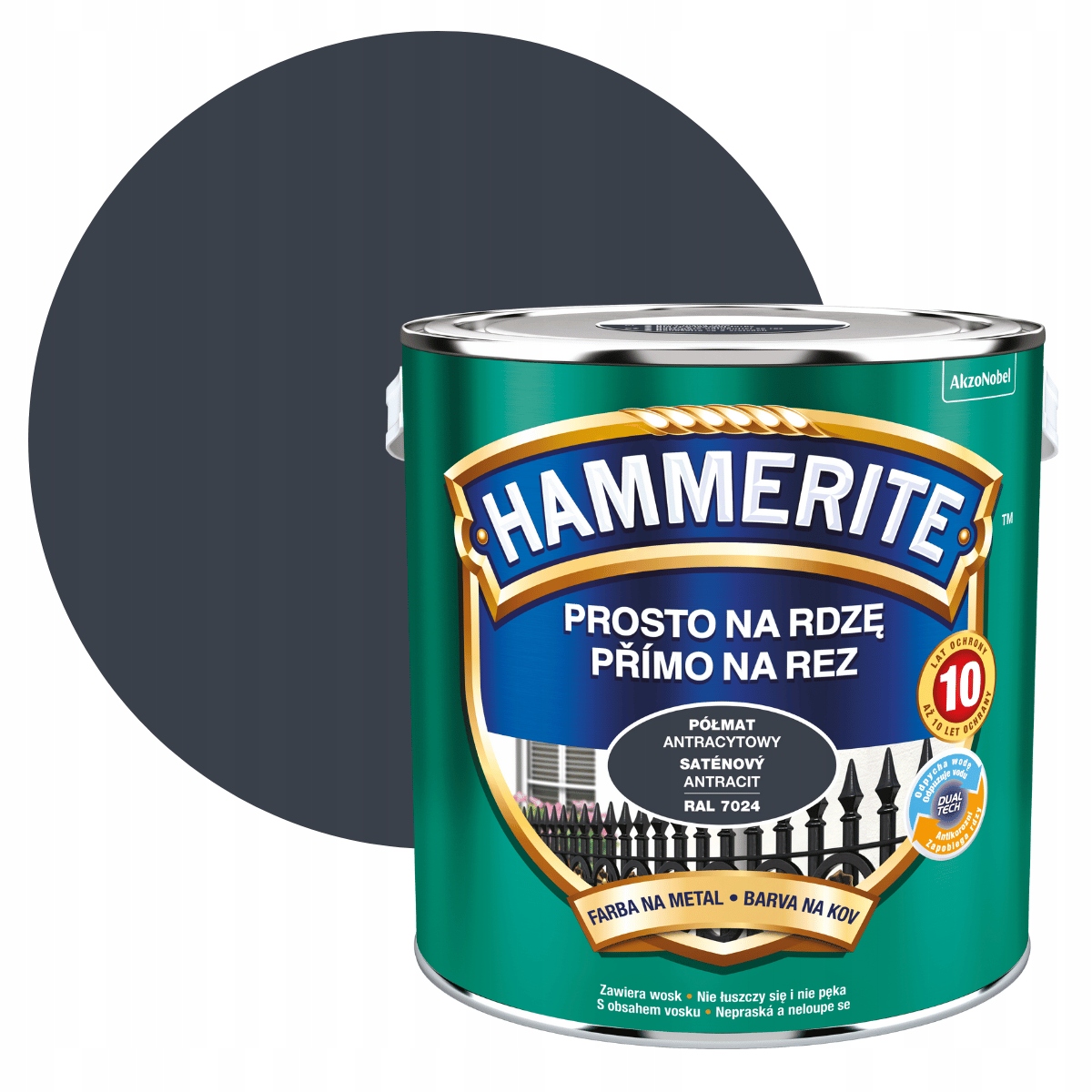Hammerite antikorózna farba antracit 2,5l