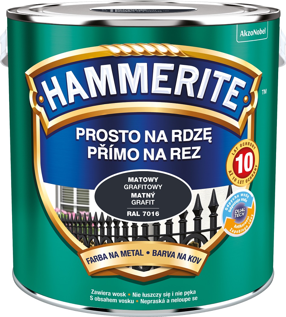 Hammerite Prosto For Rust farba na kov, grafit, 2,5 l