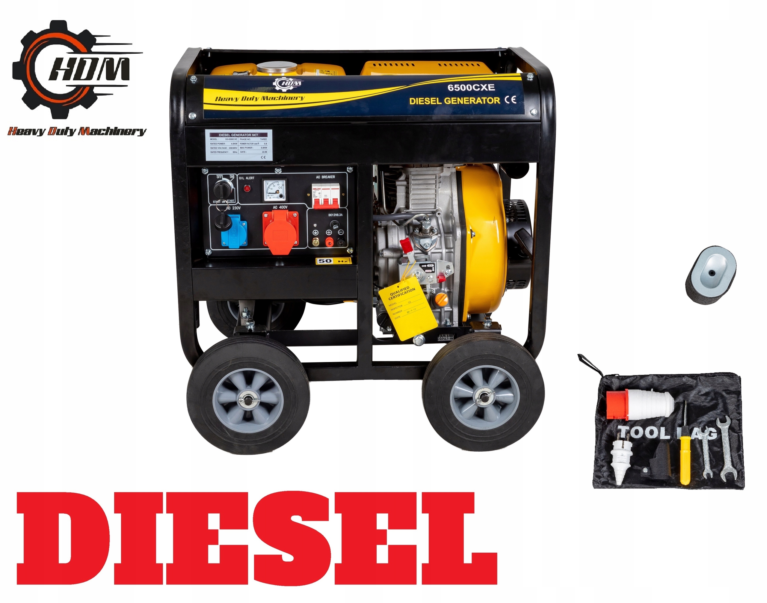 Prenosný trojfázový dieselový generátor HDM 5000 W