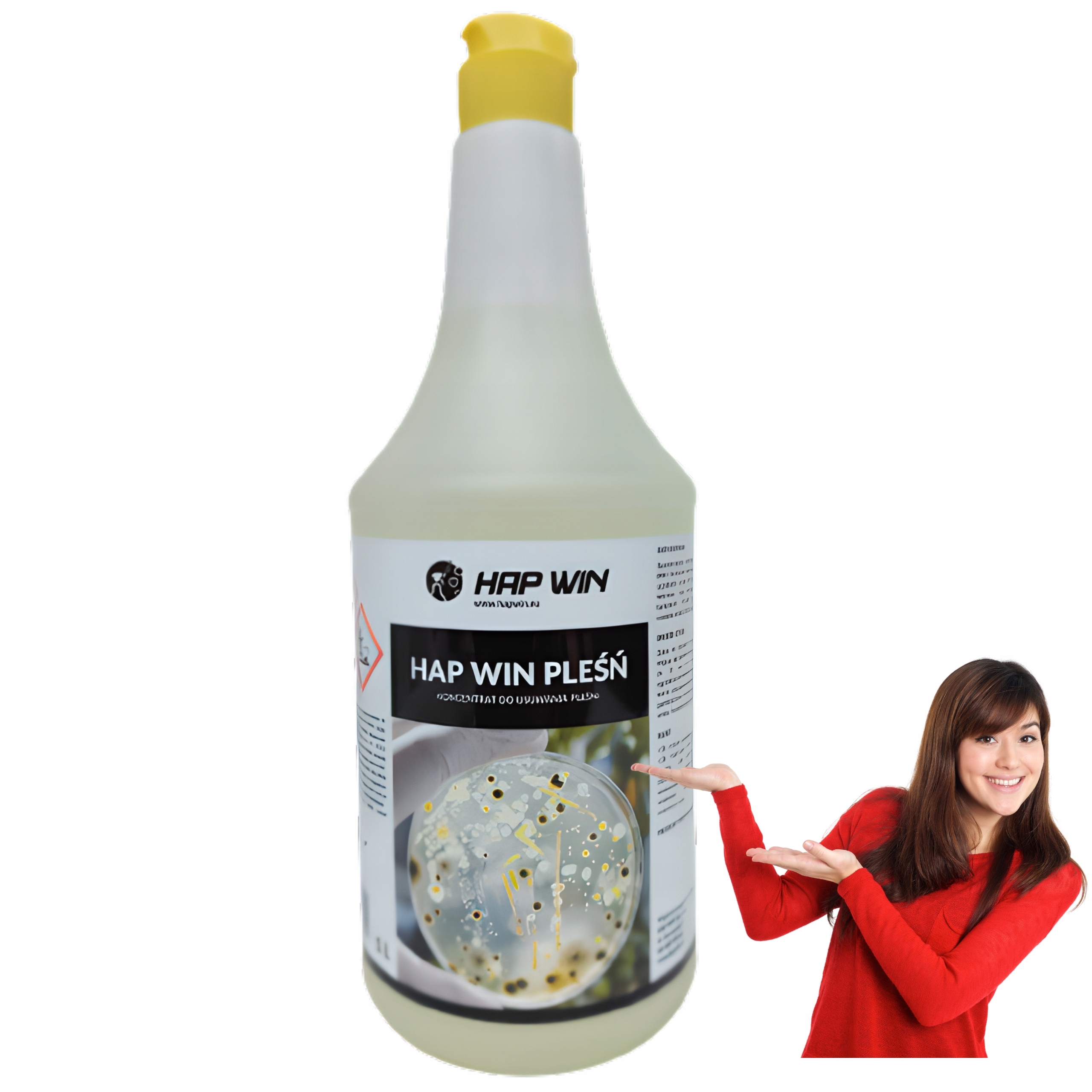 Hap Win Liquid na odstraňovanie plesní 1l + dávkovač korkovej zátky s hubicou na fľaše