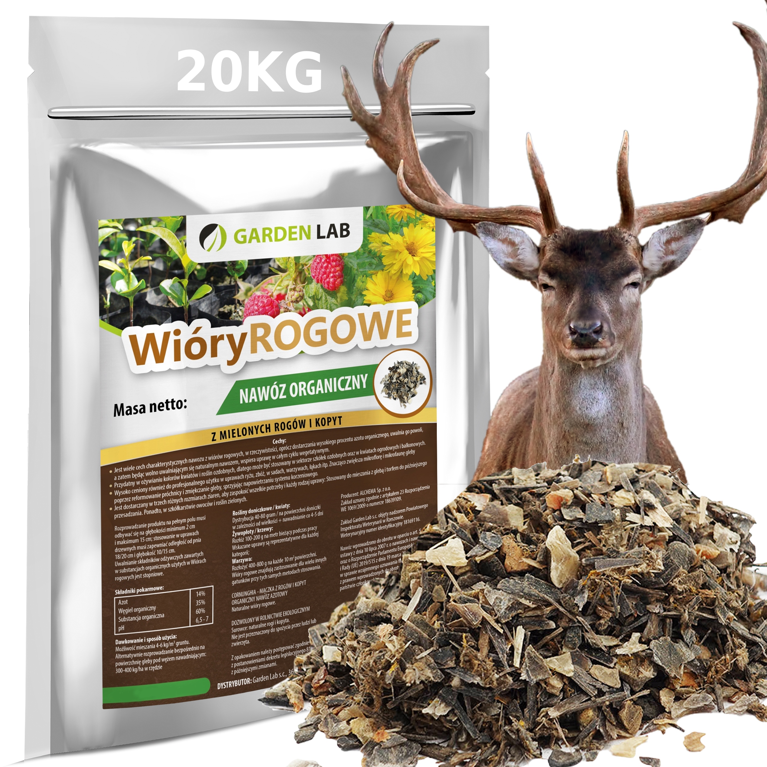 Organické, prírodné hnojivo Garden Lab 20 kg