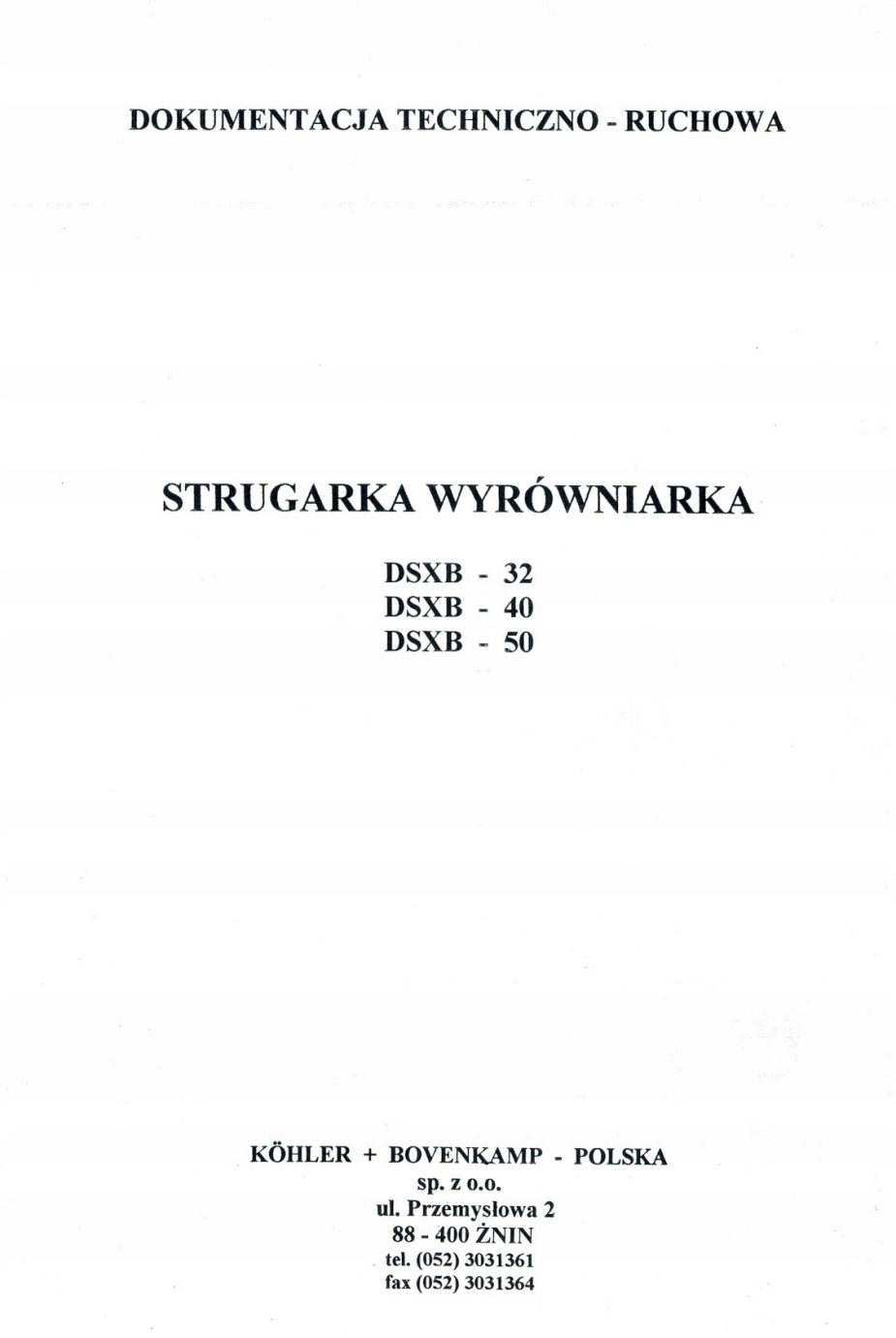 Návod na obsluhu hoblovka DTR ŻEFAM