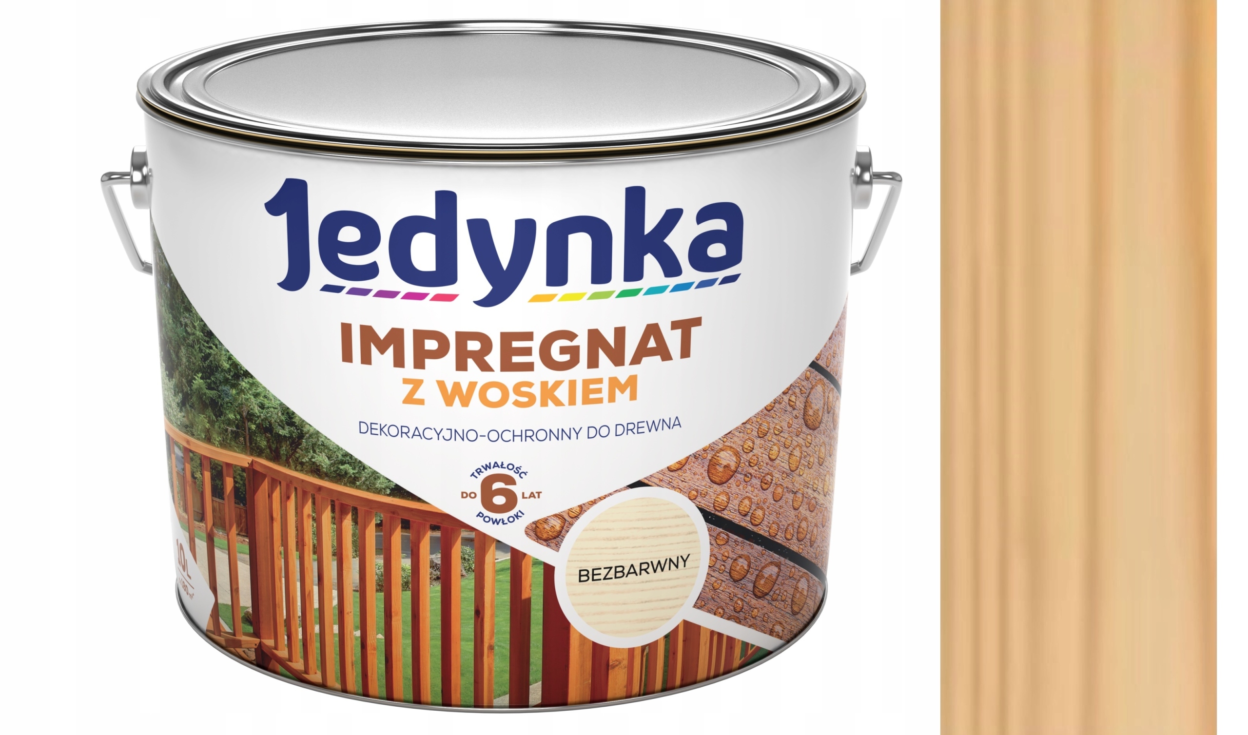 Jedynka IMPREGNÁCIA DREVA s VOSKOM dekoratívna a ochranná impregnácia do exteriéru, bezfarebná 10l