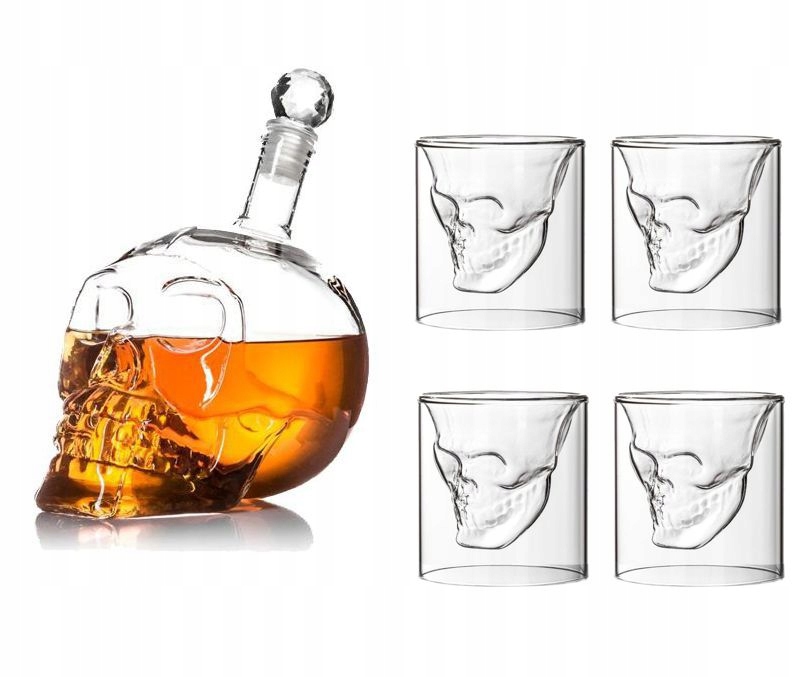 LEKÁRNA CARAFE 700ML + 4 SKLENENÉ OKULIARE PRE VODKU