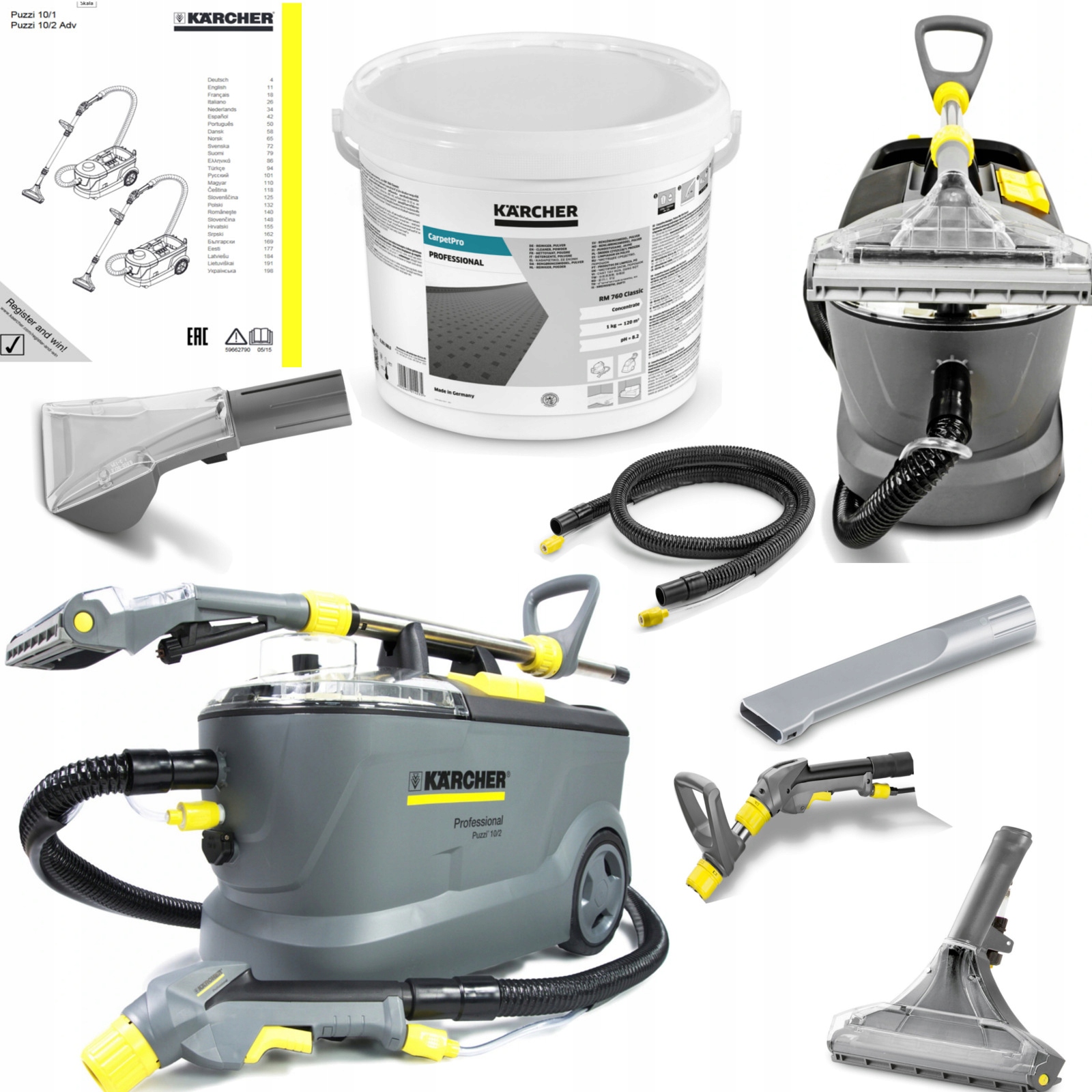 Kärcher 10/2 Adv WASHING umývací vysávač 1250 W strieborná/sivá