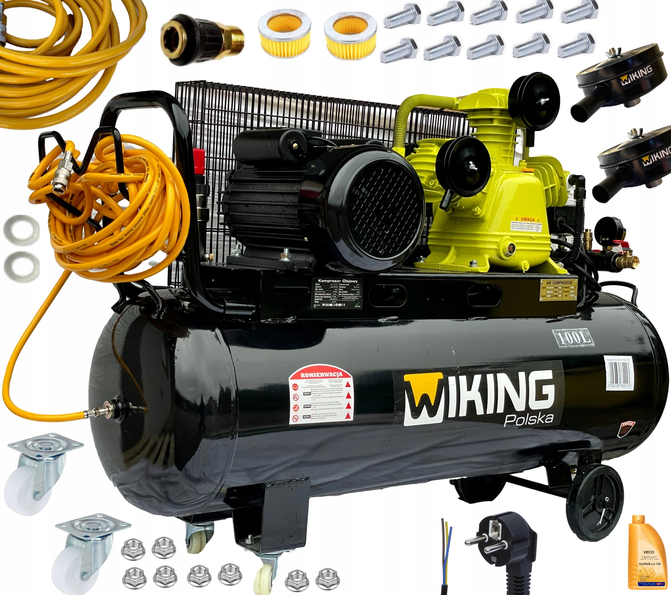 Olejový kompresor Wiking Polska W-0,36/10 100L 230V 100 l 10 bar