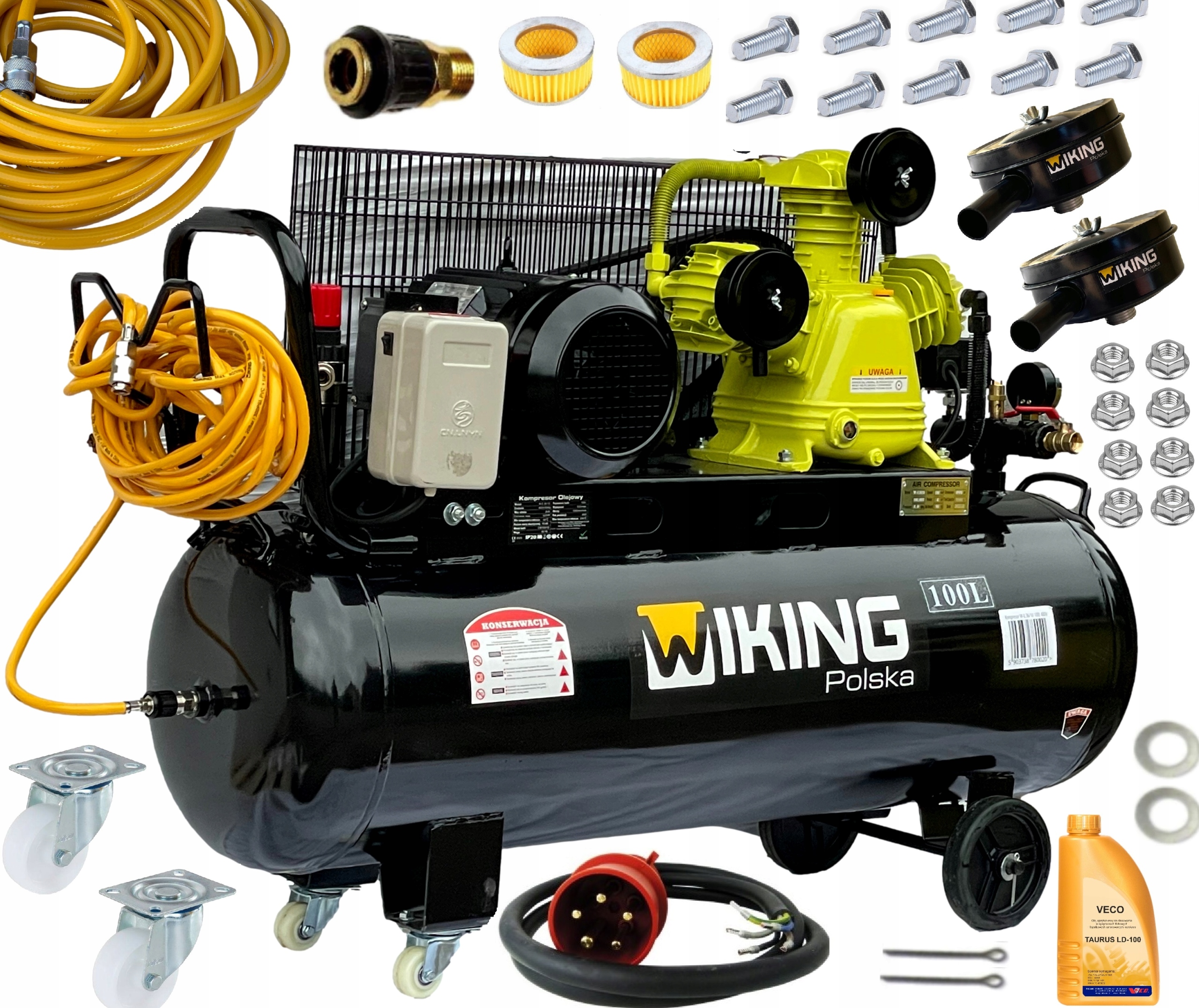 Olejový kompresor Wiking Polska W-0,36/10 100L 400V 100 l 10 bar