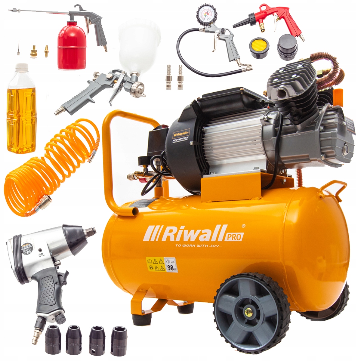 Riwall Pro AIRMAX SET KOZINHO olejový kompresor 50 l 10 bar