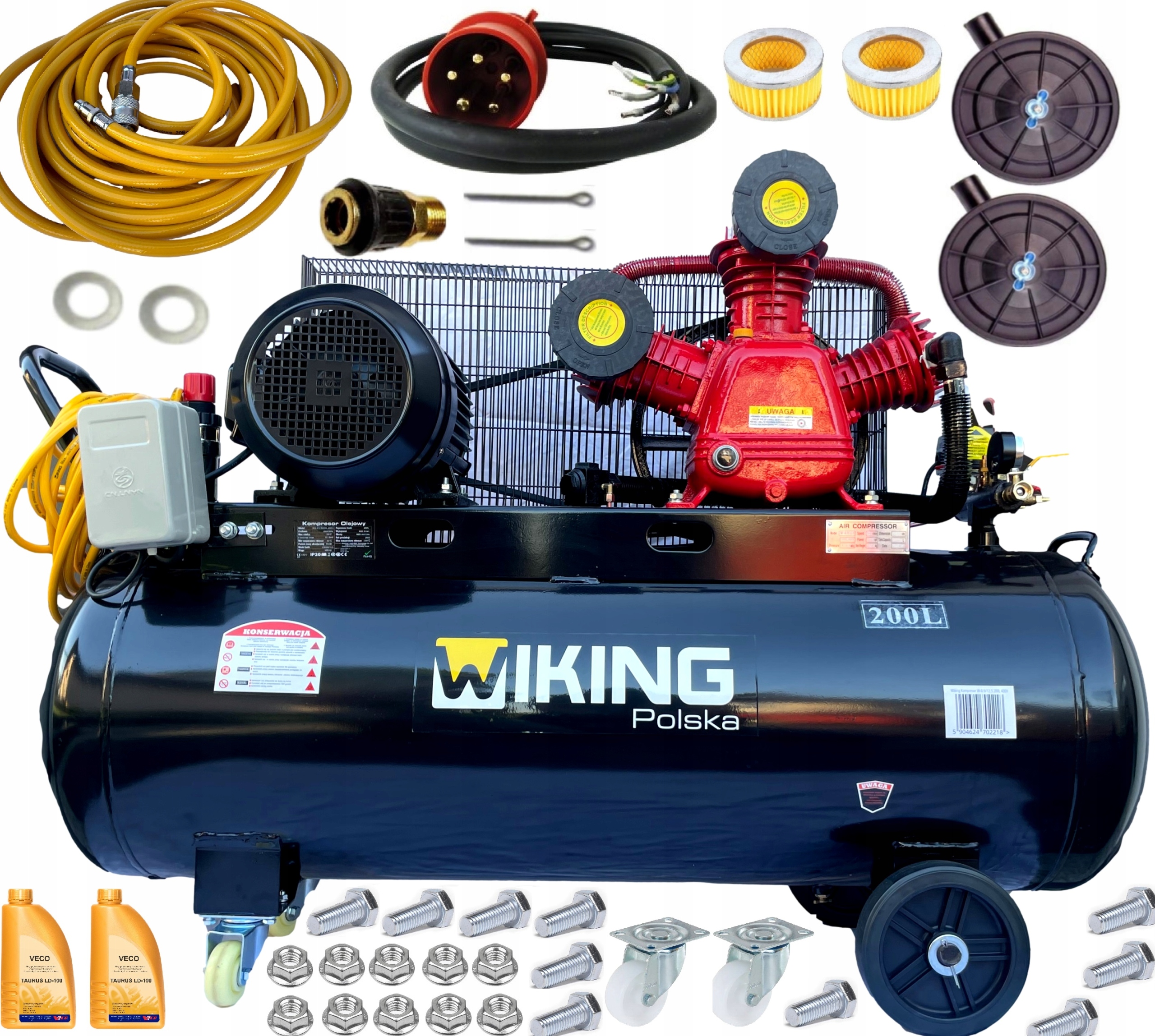 Olejový kompresor Wiking Polska W-0,9/12,5 200L 200 l 12,5 bar