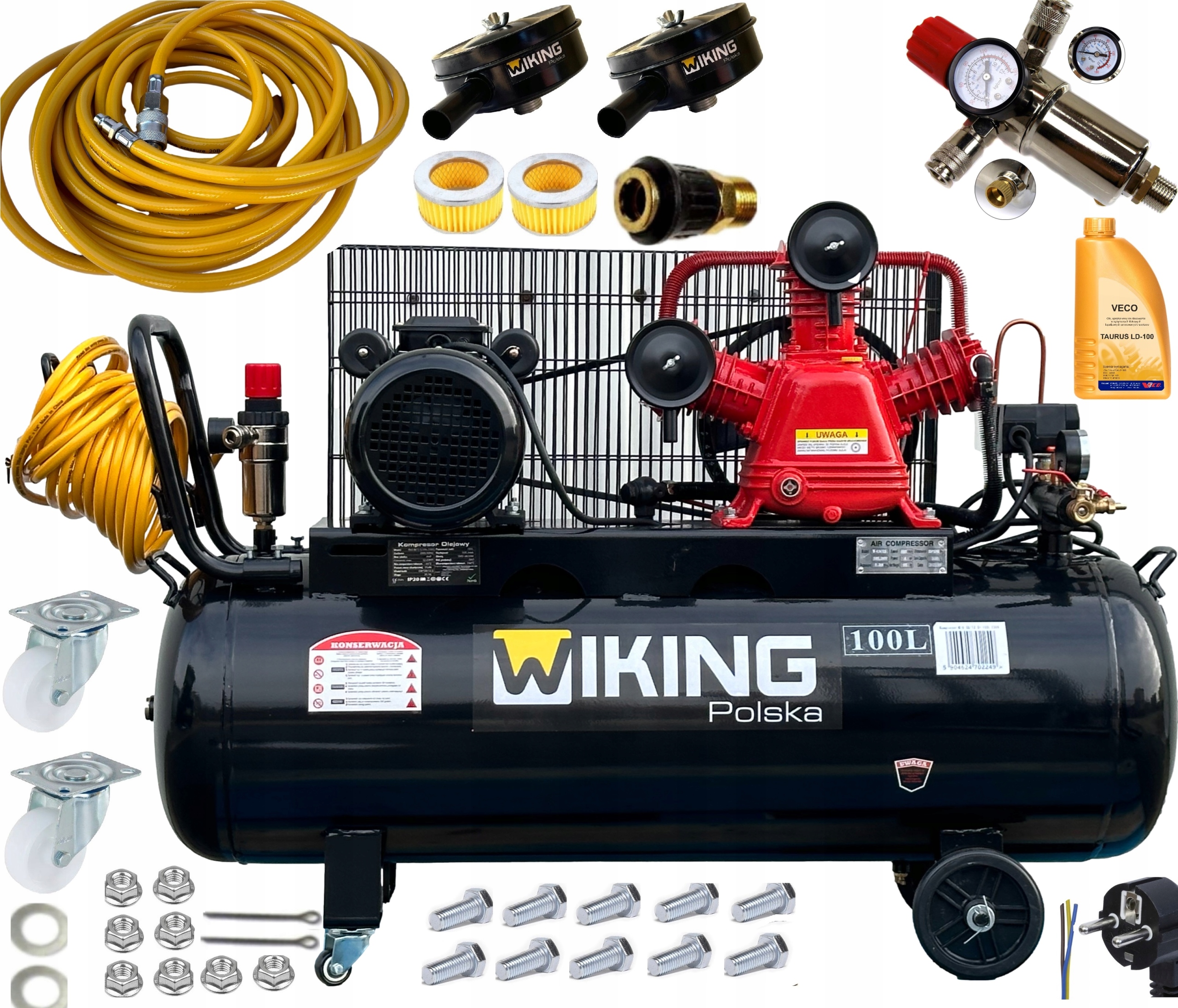 Olejový kompresor Wiking Polska W-0,36/12,5 100L 230V 100 l 12,5 bar