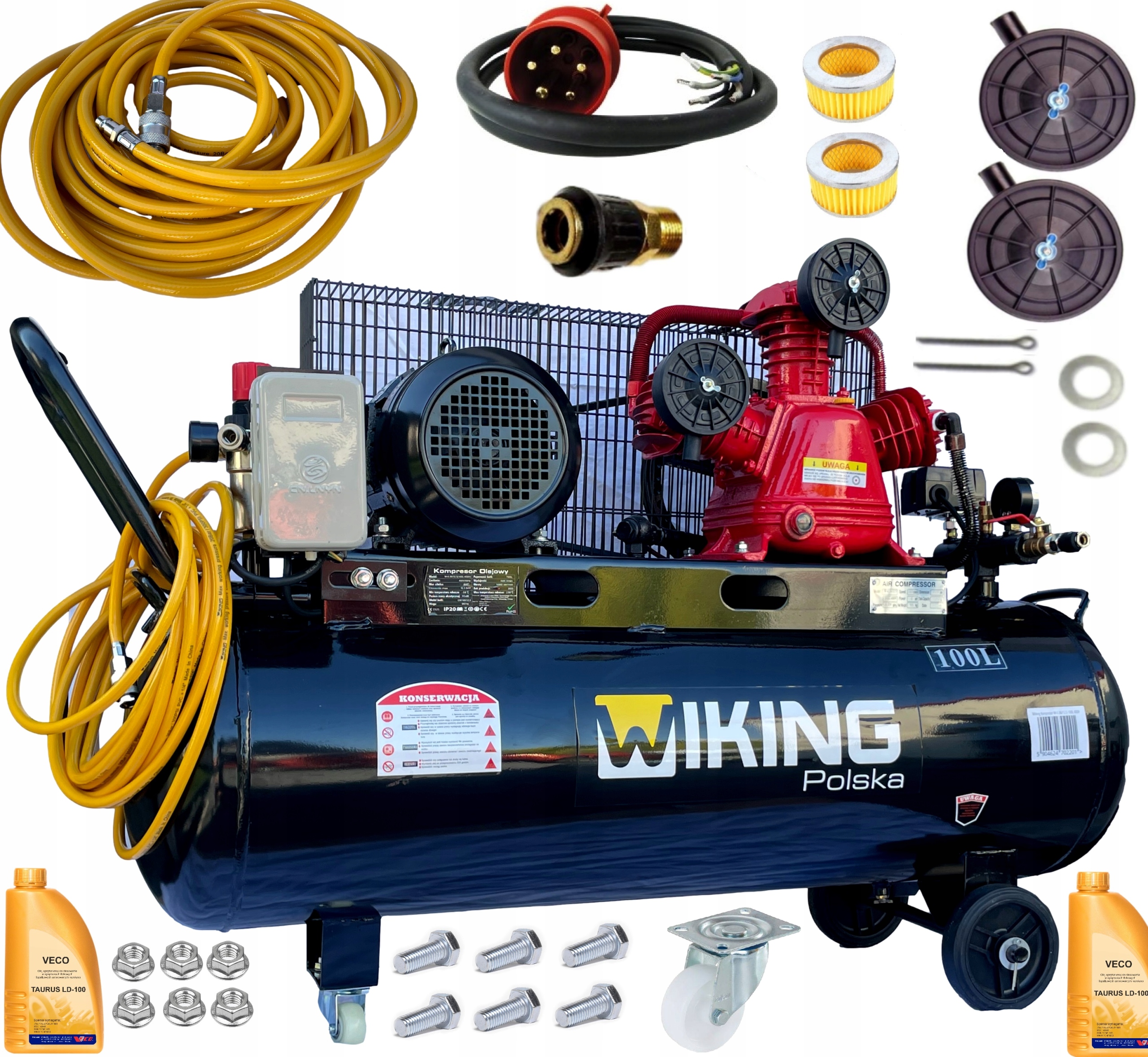 Olejový kompresor Wiking Polska W-0,36/12,5 100L 100 l 12,5 bar