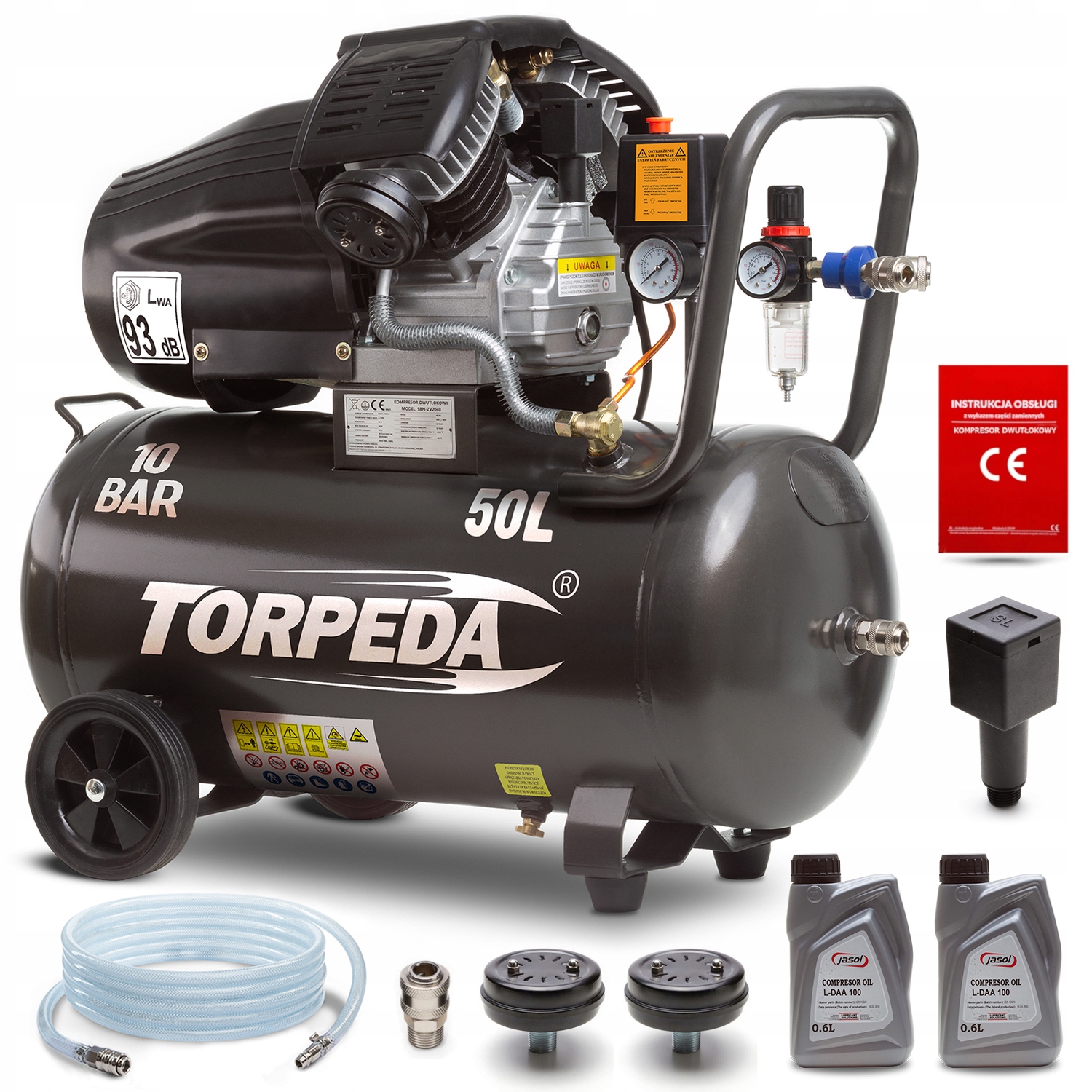 Olejový kompresor Torpeda Kompresor Torpeda 2,2 kW 50 l 10 bar
