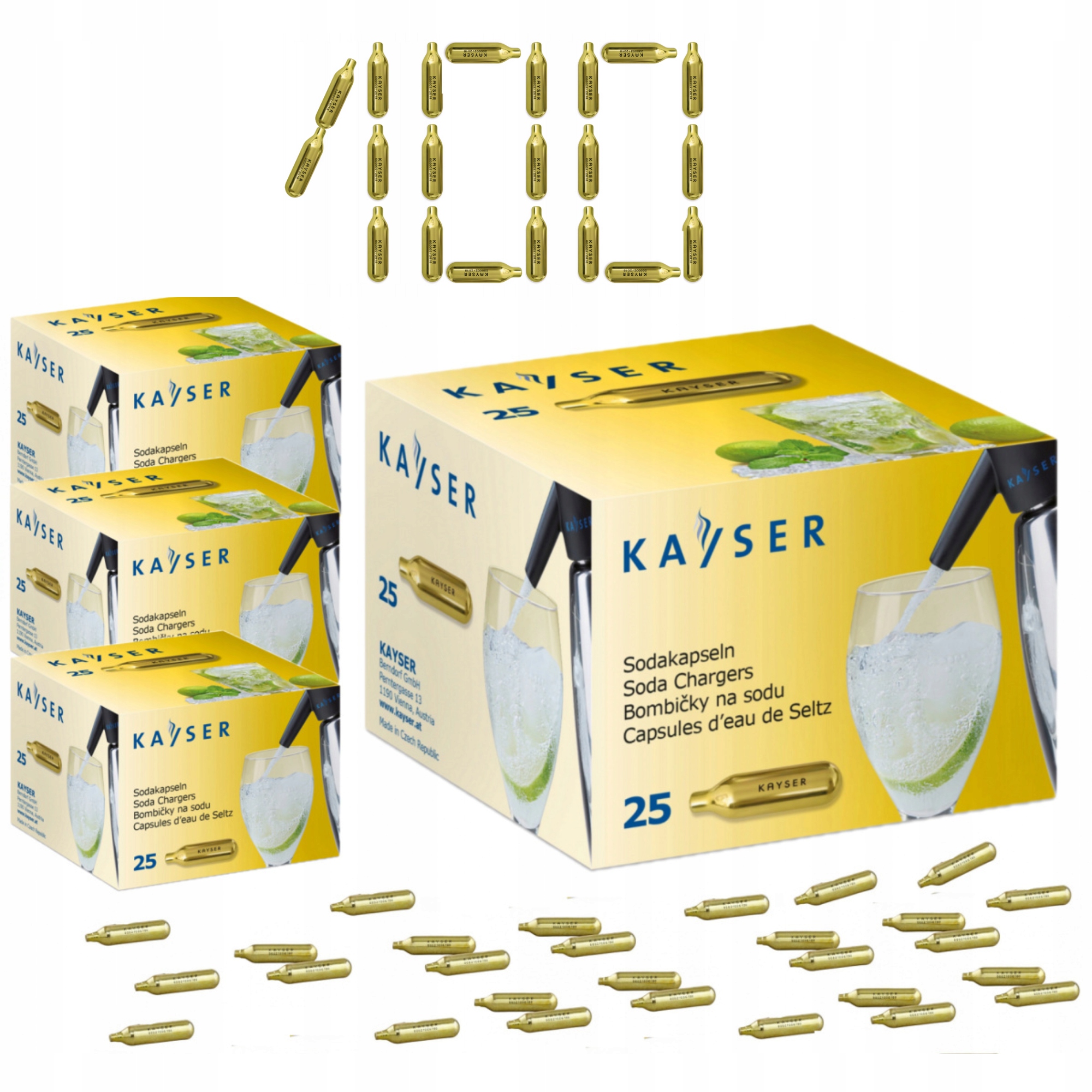 Kayser kartuše CO2 sódovej vody 100 ks