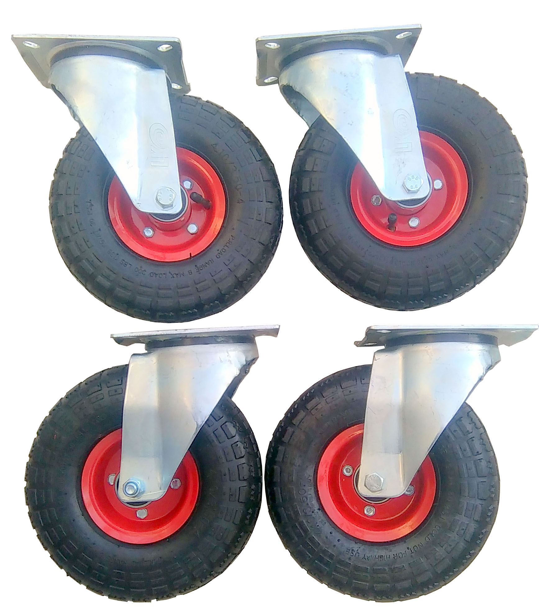 Sada kolies 4 ks 260 mm pneumatické koleso koleso koleso.