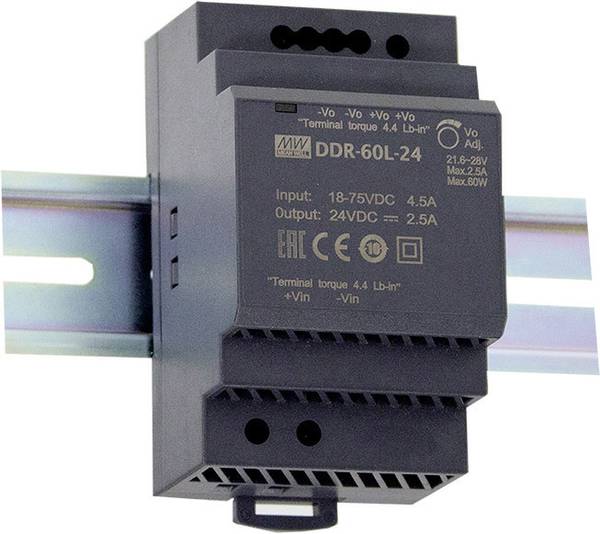 Prevodník na DIN DC / DC lištu Mean Well DDR-60L-5