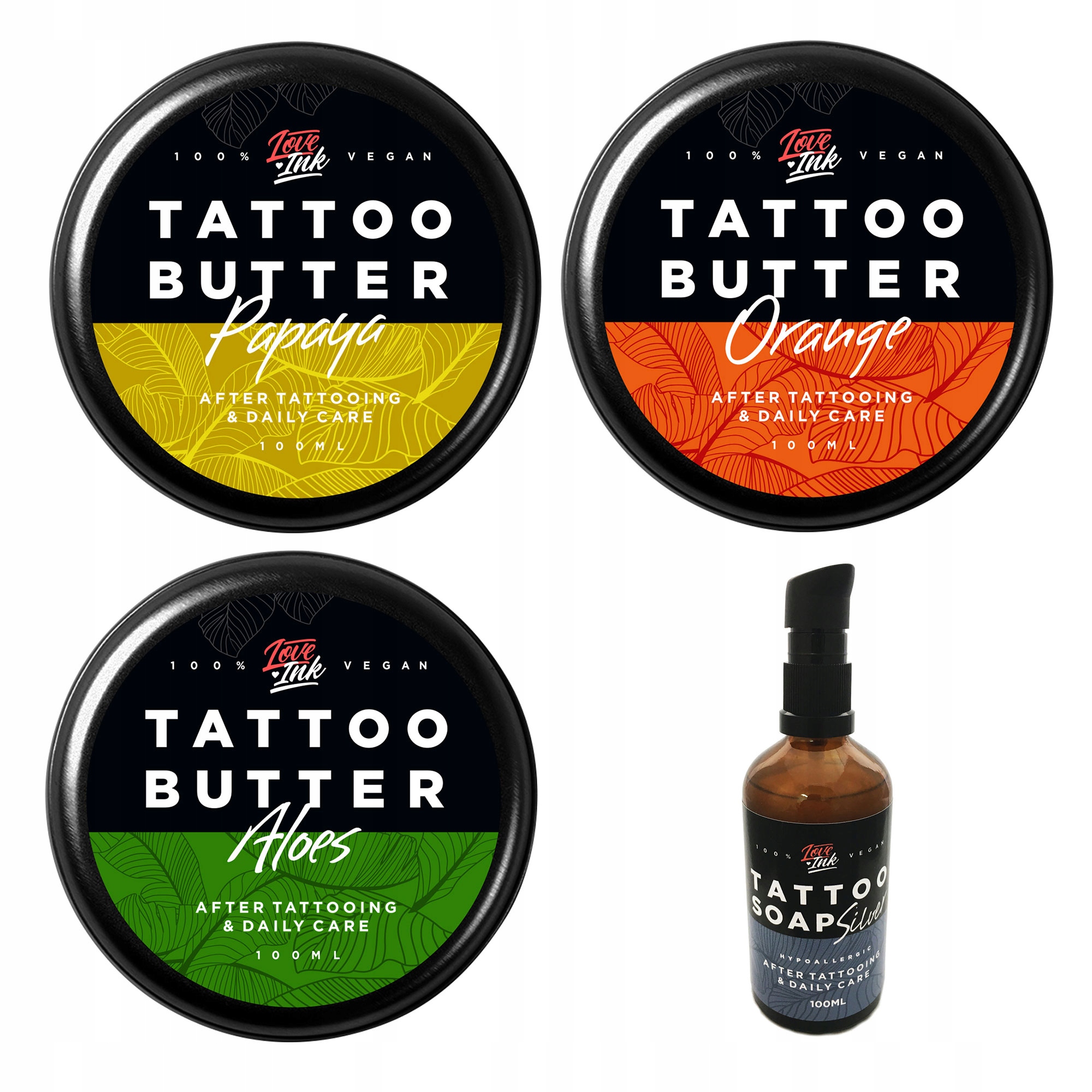LOVE INK Tattoo Butter Tattoo Cream SET 4x100