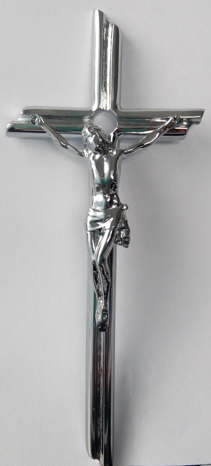 Kríž na náhrobku, pomník 20 cm strieborný