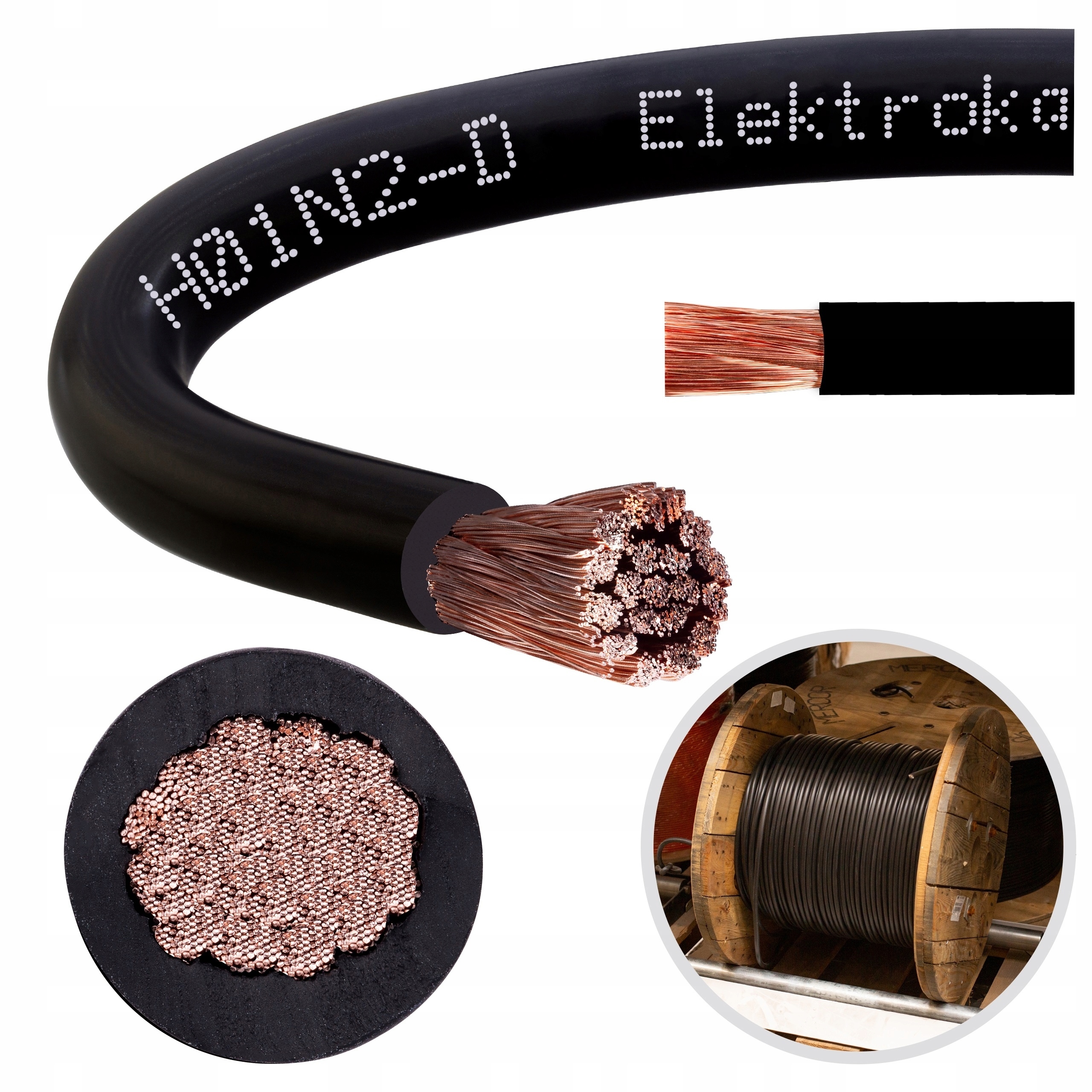 Zvárací kábel Elektrokábel 1 m x 10,1 mm x 25 mm²