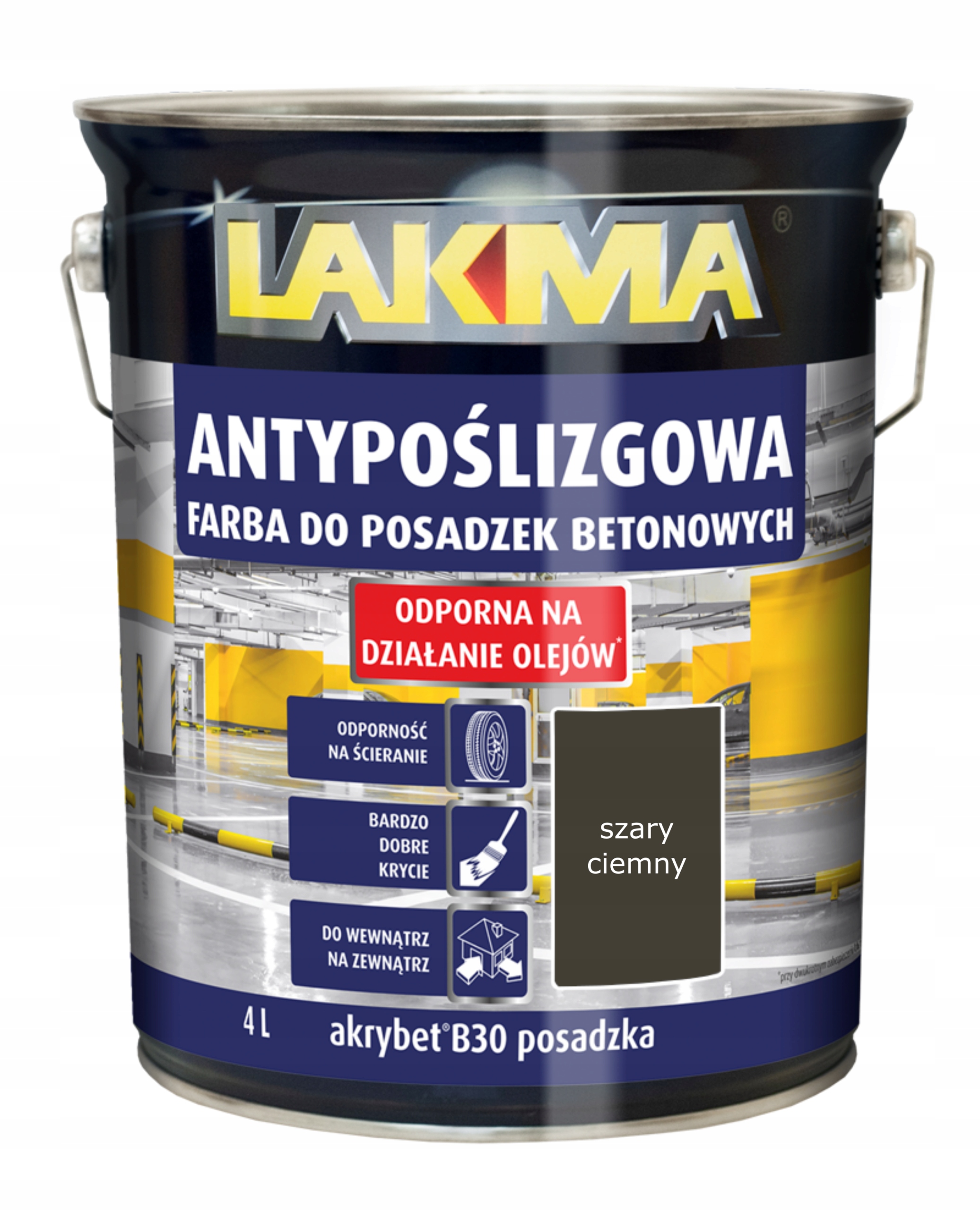 Lakma sivá farba na betón 4 l