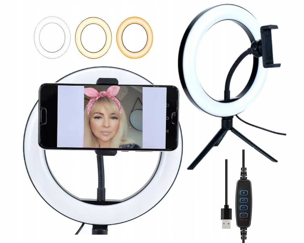 RING SELFIE LED RING LIGHT 3 REŽIMY STOJÁNOV