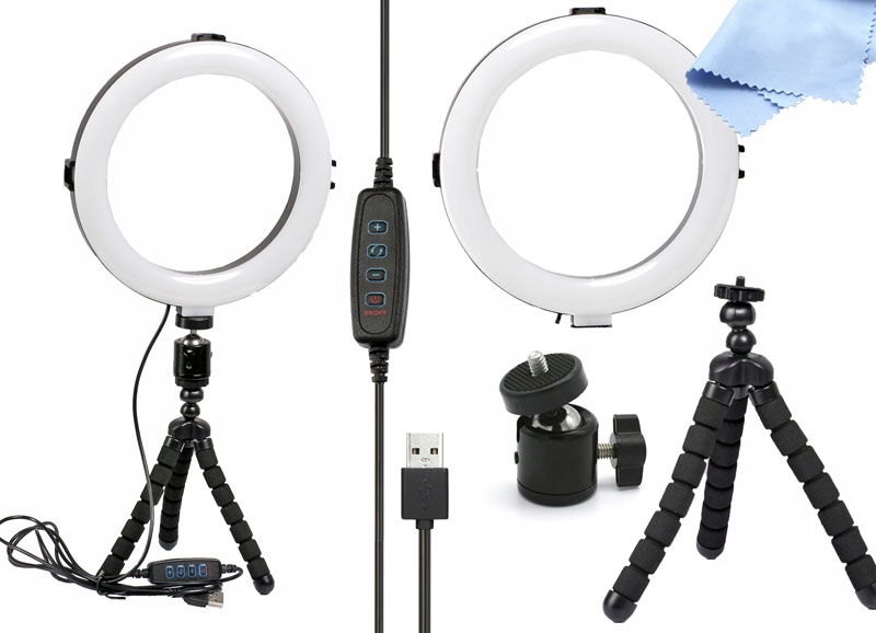 KRUHOVÁ LED SVIETIDLO 20cm USB STATÍV