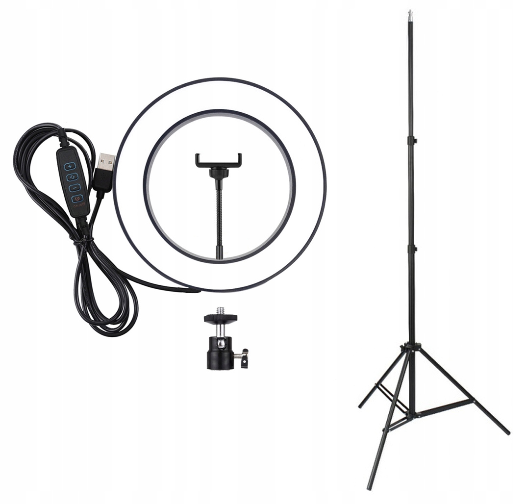 KRÚŽKOVÁ LED KRÚŽKOVÁ LAMPA 26cm USB S STOJANOM