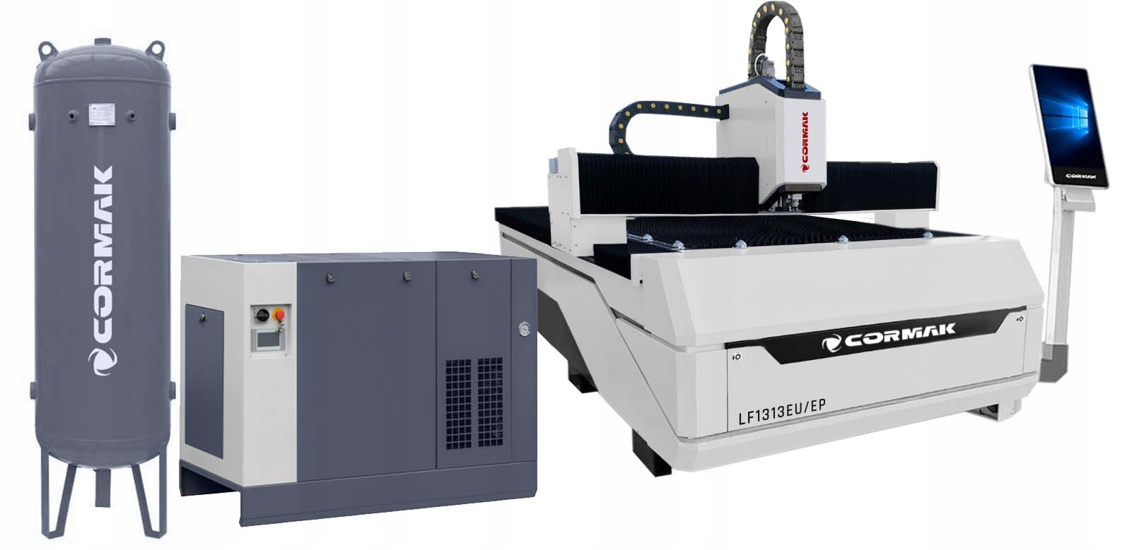 LASEROVÉ REZANIE STLAČENÝM VZDUCHOM 1300x1300 1kW + KOMPRESOR + VALEC 500L