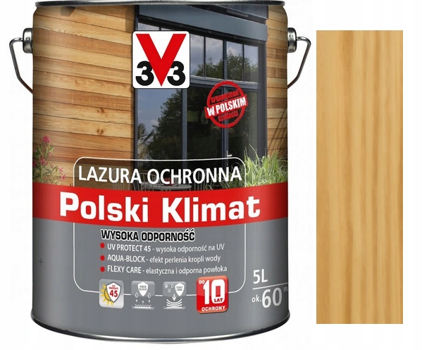Lazúrovací lak V33 5 l transparentný satén