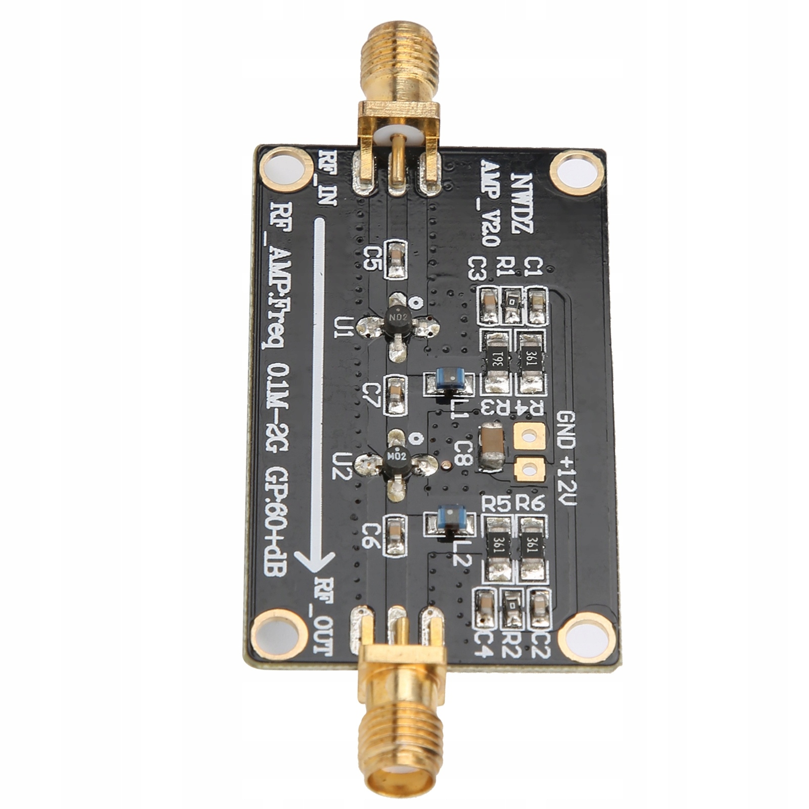 LNA 0,1M-2G širokopásmový RF zosilňovač 60dB
