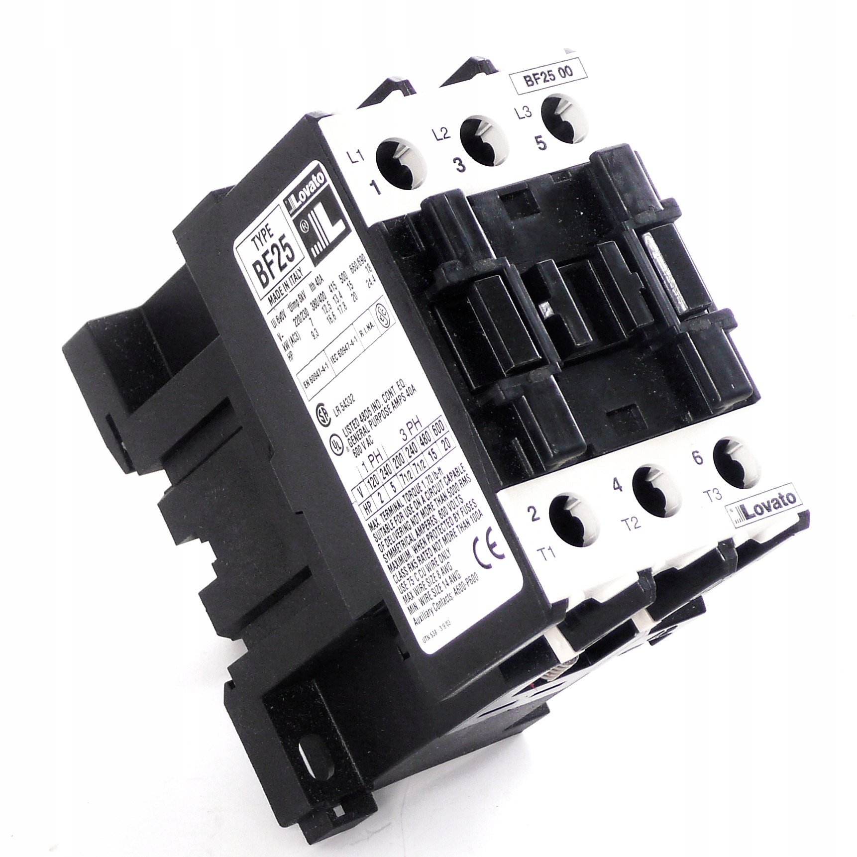 Stýkač LOVATO 12,5kW 25A 230V AC 3P 11BF2500230