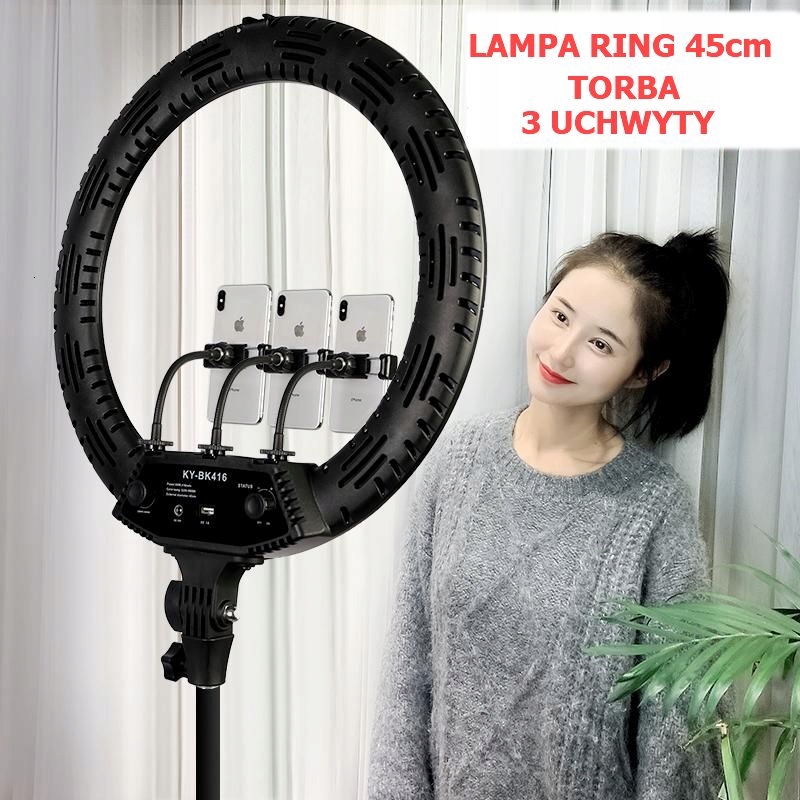 Kruhová lampa 45cm 65W + statívová taška