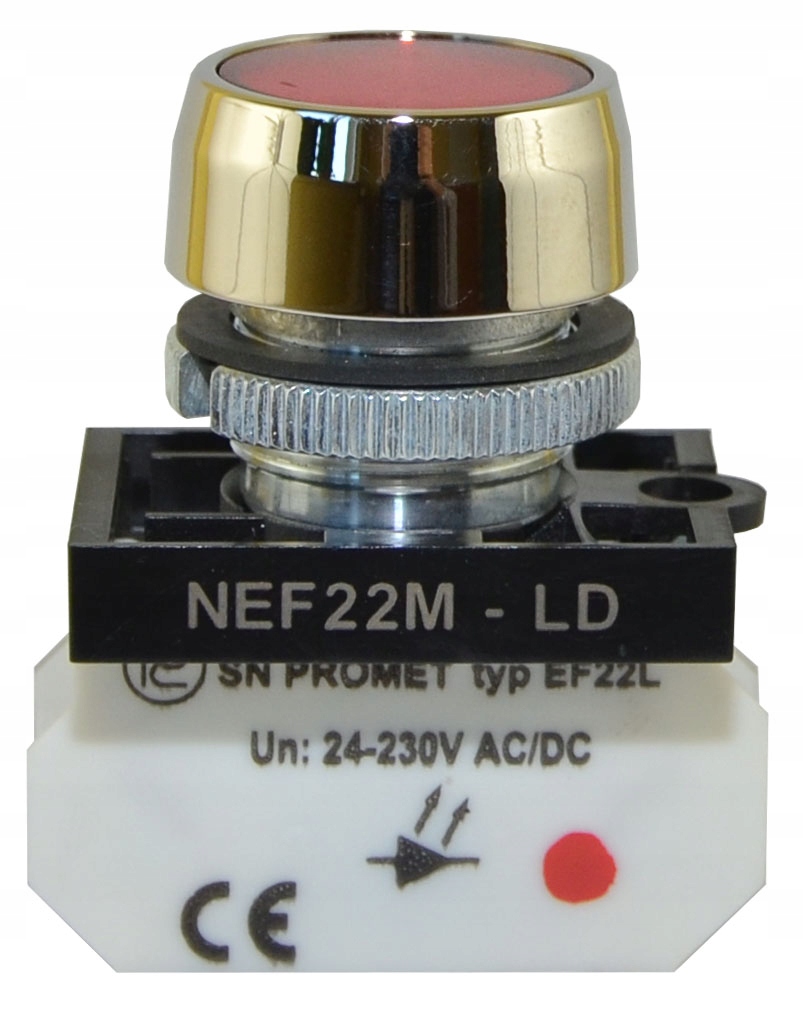 Lampa NEF22, kovová, plochá, blikajúca červená