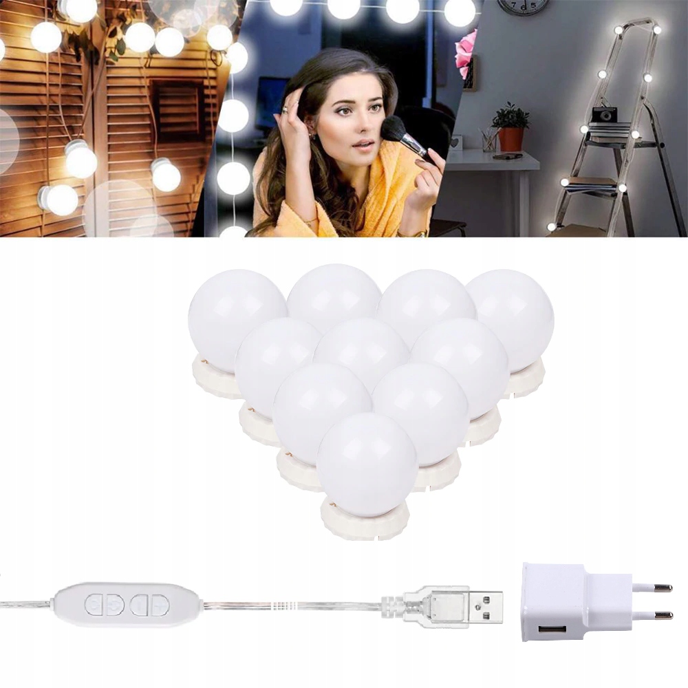 Zrkadlové svetlá na LED make-up stôl