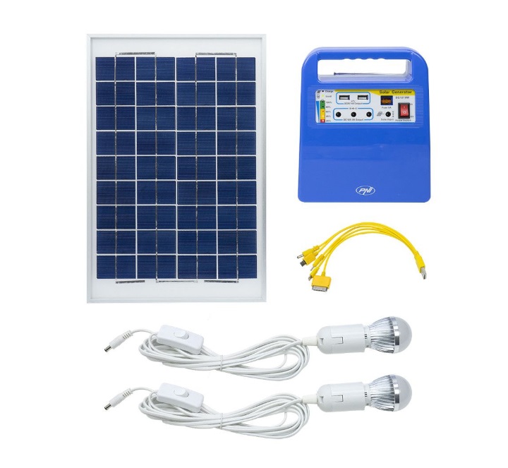 Solárne lampy Rádio SD USB panel 30W nad jazerom