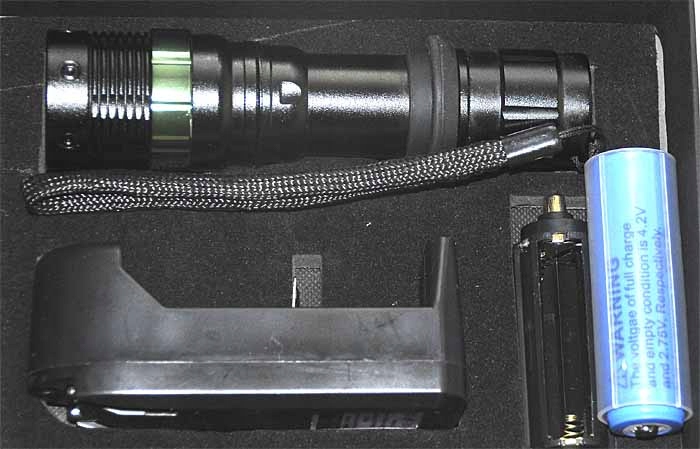 UV LED baterka + batéria + nabíjačka
