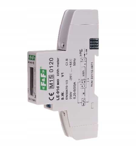1-fázový elektromer LE-01d