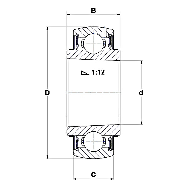 Naklápacie ložisko UK 212 G2 SNR 60x110x36 / 27
