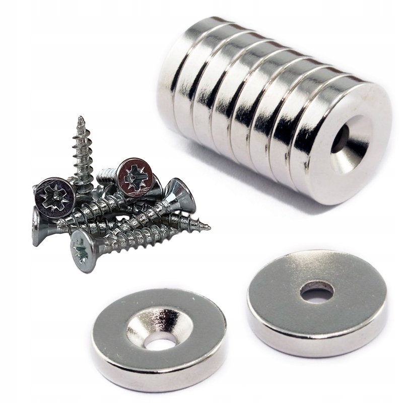 Neodymové magnety - 10 x neodymia Mistral MPW 14x8/4x3 2,59 kg magnet