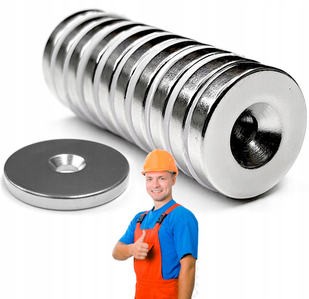 NEODYMOVÝ MAGNET 14x3 mm otvor 7/3,5 NA SKRUT