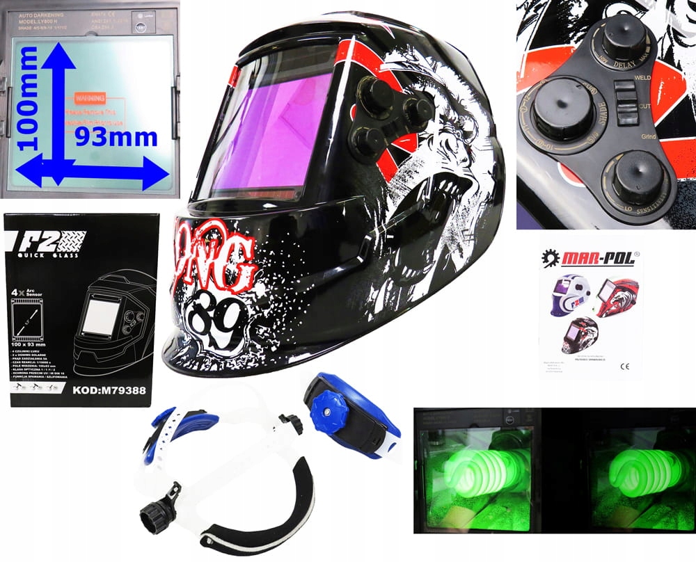 AUTOMATICKÝ ZVÁRACÍ ZVÁRACÍ MASKOVÝ FILTR 100x93mm