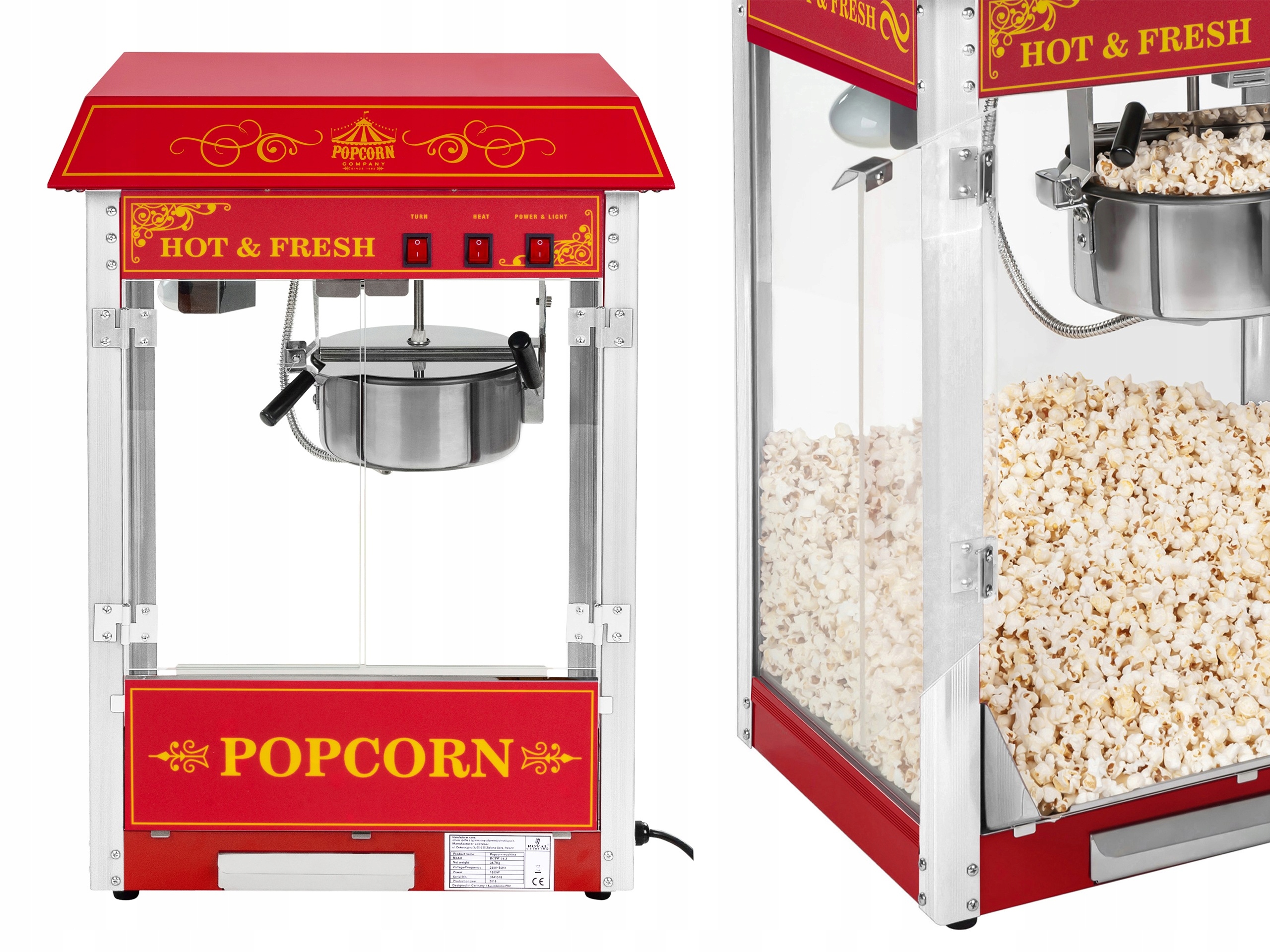 STROJ RED POPCORN - AMERICKÝ DIZAJN