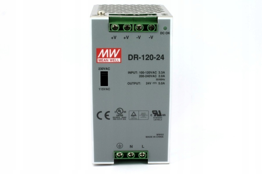 ZNAMENÁ DOBRE DIN DR-120-24 NAPÁJANIE 120W 24VDC 5A