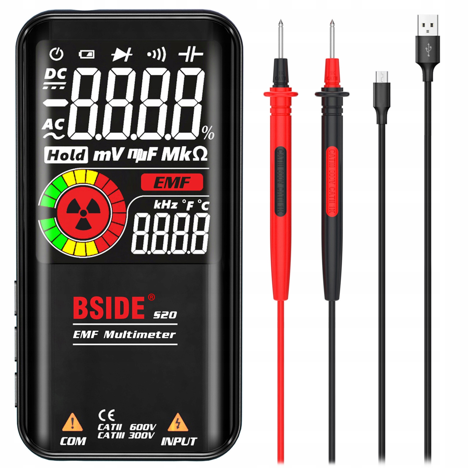 EMF METER INTELIGENTNÝ MULTIMETER 2V1 BSIDE S20