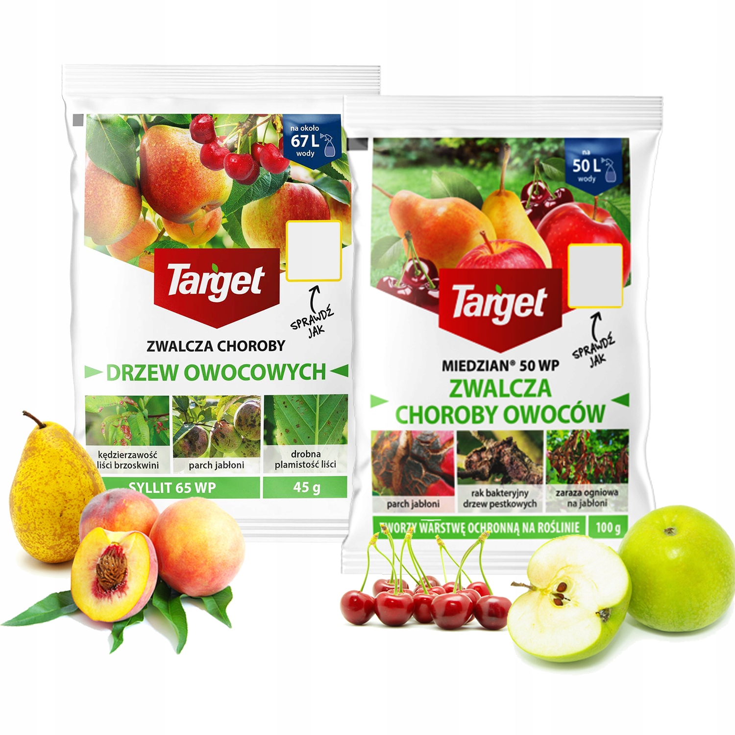 MIEDZIAN 50 WP fungicíd 100 g TARGET + Syllit - Na choroby ovocných stromov 45 g