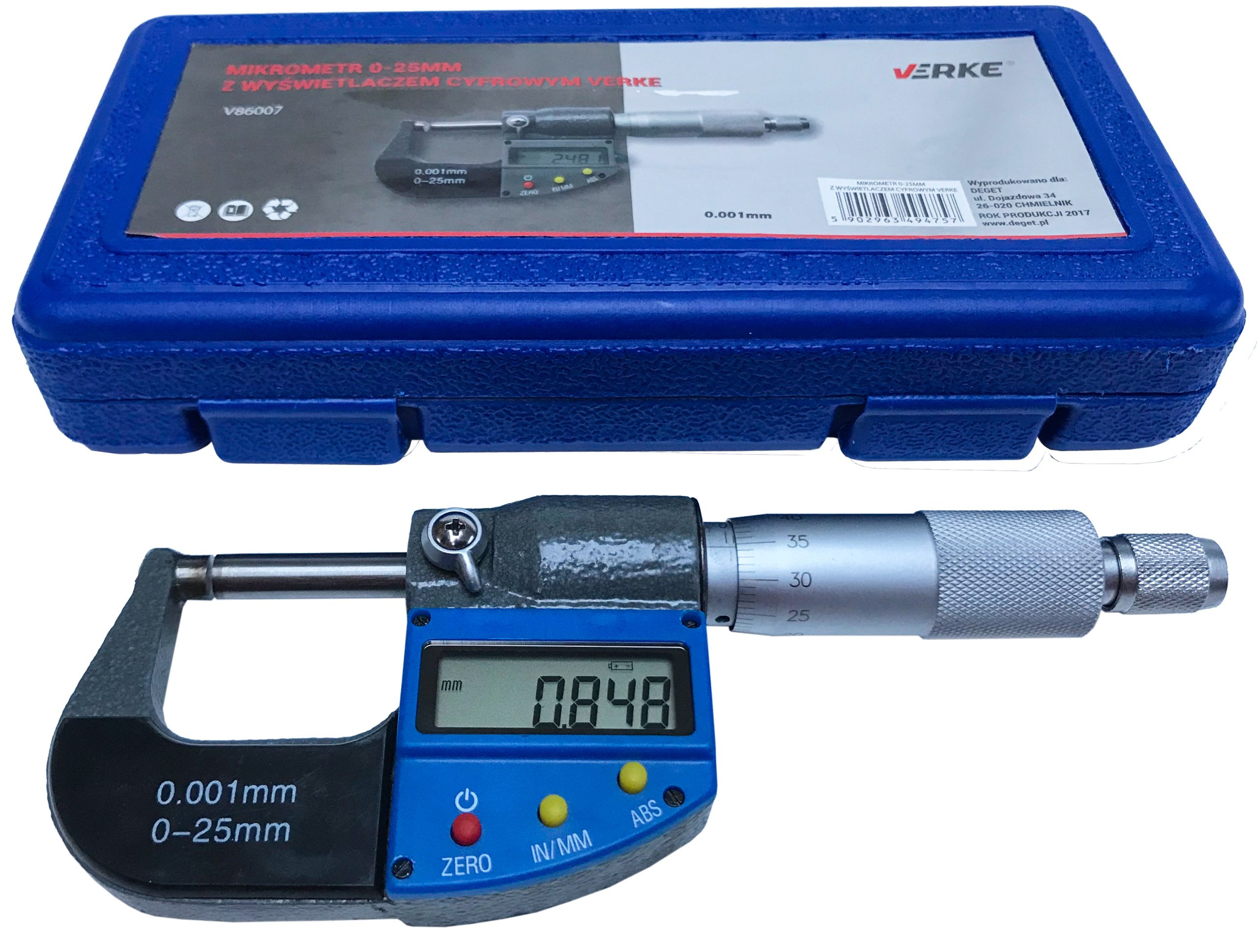 MIKROMETER 0-25 VONKAJŠÍ VEĽKÝ LCD VERK